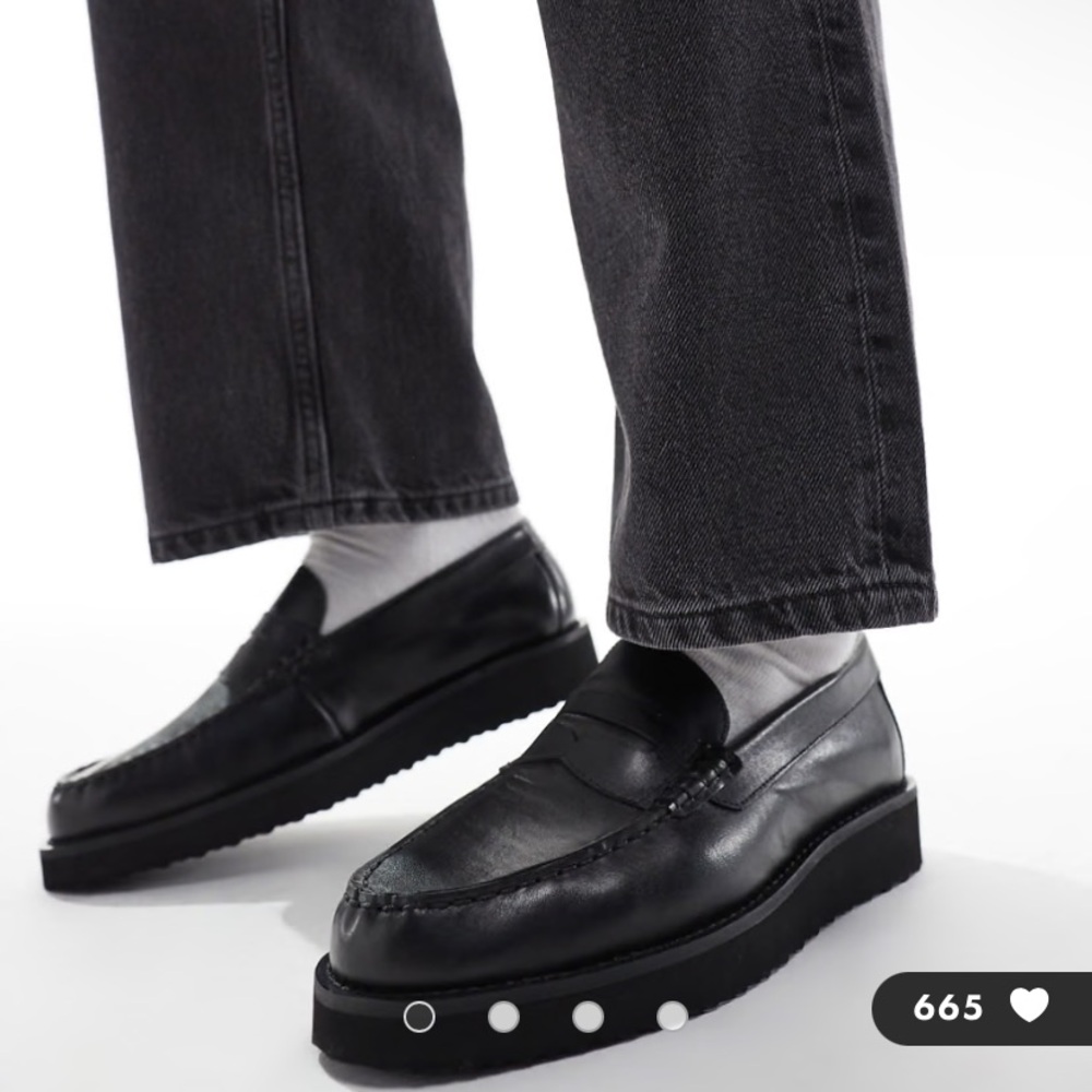 ASOS Mens Penney loafers in black leather (NEVER WORN)